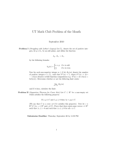 UT Math Club Problem of the Month September 2010
