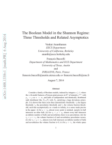 The Boolean Model in the Shannon Regime: