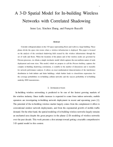 A 3-D Spatial Model for In-building Wireless Networks with Correlated Shadowing