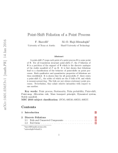 Point-Shift Foliation of a Point Process F. Baccelli M.-O. Haji-Mirsadeghi