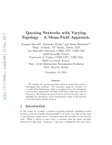 Queuing Networks with Varying Topology – A Mean-Field Approach.