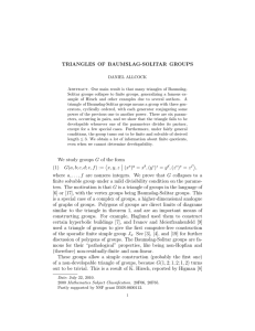 TRIANGLES OF BAUMSLAG-SOLITAR GROUPS