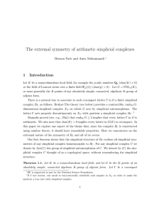 The extremal symmetry of arithmetic simplicial complexes 1 Introduction