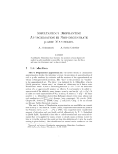 Simultaneous Diophantine Approximation in Non-degenerate p 1