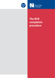 The RCN complaints procedure ✓