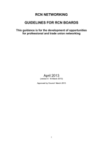 RCN NETWORKING  GUIDELINES FOR RCN BOARDS April 2013
