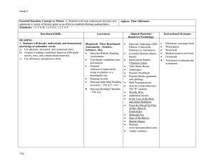 Grade 5  Essential Question, Concept or Theme: Approx. Time Allotment: