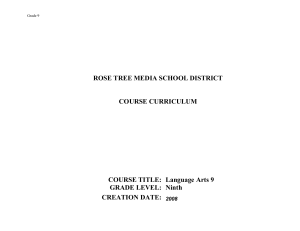 ROSE TREE MEDIA SCHOOL DISTRICT COURSE CURRICULUM