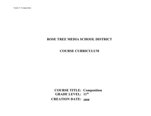 ROSE TREE MEDIA SCHOOL DISTRICT COURSE CURRICULUM COURSE TITLE:  Composition