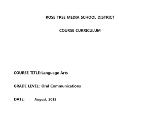 ROSE TREE MEDIA SCHOOL DISTRICT  COURSE CURRICULUM COURSE TITLE: Language Arts