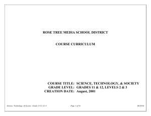 ROSE TREE MEDIA SCHOOL DISTRICT COURSE CURRICULUM