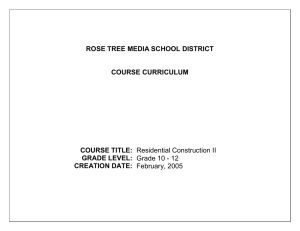 ROSE TREE MEDIA SCHOOL DISTRICT  COURSE CURRICULUM COURSE TITLE: