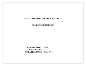 ROSE TREE MEDIA SCHOOL DISTRICT COURSE CURRICULUM COURSE TITLE: