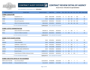 CONTRACT REVIEW DETAIL BY AGENCY This information is up-to-date as of: 07/01/2013