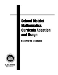 School District Mathematics Curricula Adoption and Usage
