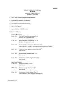 Revised COMMITTEE ON INSTRUCTION AGENDA