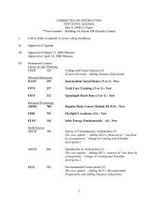 COMMITTEE ON INSTRUCTION TENTATIVE AGENDA May 8, 2008 (2:15pm)