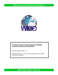 W o r l d   I n p... W o r k i n g   P... The World Input-Output Database (WIOD): Contents, Sources and Methods