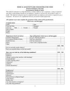 1 MEDICAL QUESTIONNAIRE FOR RESPIRATOR USERS Western Kentucky University