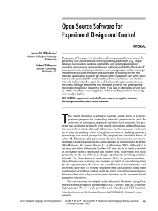 Open Source Software for Experiment Design and Control TUTORIAL James M. Hillenbrand