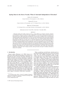 Spring Onset in the Sierra Nevada: When Is Snowmelt Independent... 327 J D. L