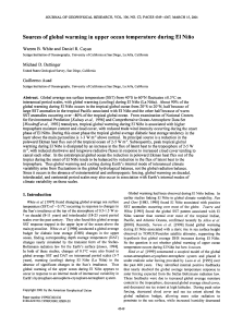 Sources of global warming in upper ocean temperature during El... Warren B. White and Daniel R. Cayan