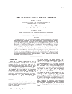 ENSO and Hydrologic Extremes in the Western United States 2881 D R. C