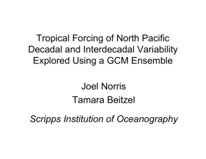 Tropical Forcing of North Pacific Decadal and Interdecadal Variability Joel Norris