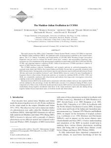 The Madden–Julian Oscillation in CCSM4 A C. S ,* M