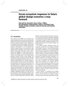 Ocean ecosystem responses to future global change scenarios: a way forward