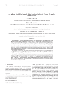 An Adjoint Sensitivity Analysis of the Southern California Current Circulation 702 A