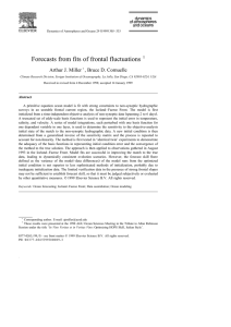 Forecasts from fits of frontal fluctuations Arthur J. Miller 1