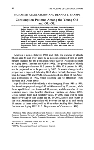 Consumption Patterns Among the Young-Old and Old-Old