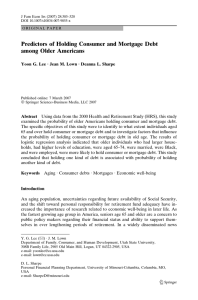 Predictors of Holding Consumer and Mortgage Debt among Older Americans