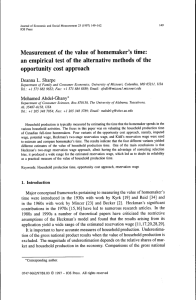 IMeasurement of the value of homemaker's time: opportunity cost approach