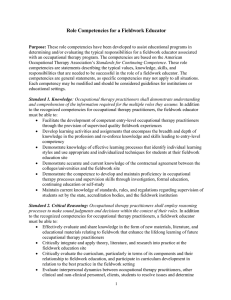 Role Competencies for a Fieldwork Educator