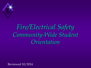 Fire/Electrical Safety Community-Wide Student Orientation Reviewed 10/2014