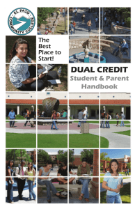 DUAL CREDIT Student &amp; Parent Handbook The