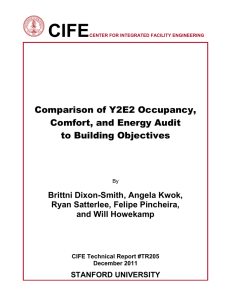 CIFE  Comparison of Y2E2 Occupancy, Comfort, and Energy Audit