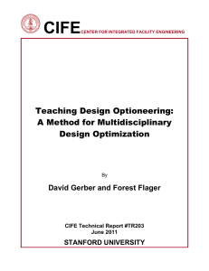 CIFE  Teaching Design Optioneering: A Method for Multidisciplinary