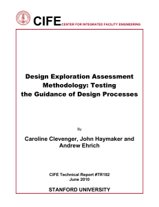 CIFE  Design Exploration Assessment Methodology: Testing