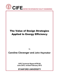 CIFE  The Value of Design Strategies Applied to Energy Efficiency