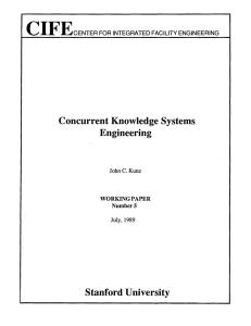 Concurrent Knowledge Systems Engineering Stanford University