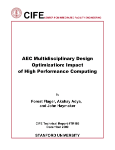 CIFE  AEC Multidisciplinary Design Optimization: Impact