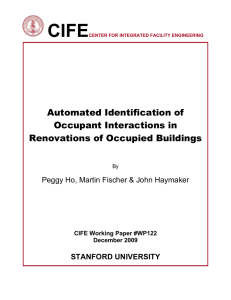 CIFE  Automated Identification of Occupant Interactions in