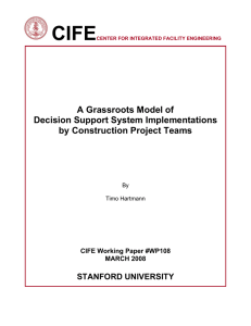 CIFE  A Grassroots Model of Decision Support System Implementations