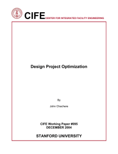 CIFE  Design Project Optimization STANFORD UNIVERSITY