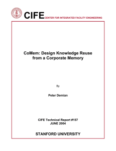 CIFE  CoMem: Design Knowledge Reuse from a Corporate Memory