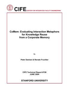 CIFE  CoMem: Evaluating Interaction Metaphors for Knowledge Reuse