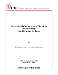 CIFE  International Comparisons of Electricity Restructuring: